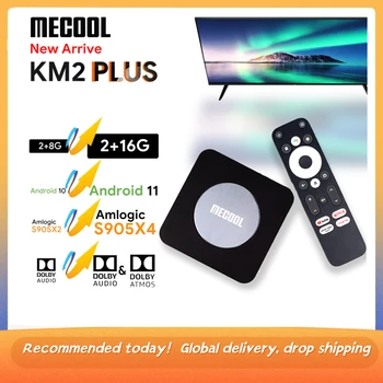 Оригинальный Mecool Android TV Box KM2 Plus 4K Amlogic S905X4 2G DDR4 Ethernet WiFi Многопоточный HDR 0 TVBOX Домашняя телеприставка Изображение