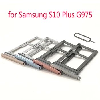 Лоток для SIM-карт телефона Samsung S10 Plus S10 + G975F G975 G975N G975U G975W G975D Оригинальный Корпус Держатель Адаптера для карт Micro SD Изображение
