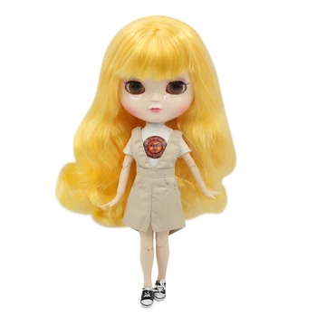 Ледяная кукла № BL1200 обнаженная кукла с длинными желто-золотистыми вьющимися волосами, белой кожей и чашеобразным телом, детская игрушка в подарок для девочек Изображение