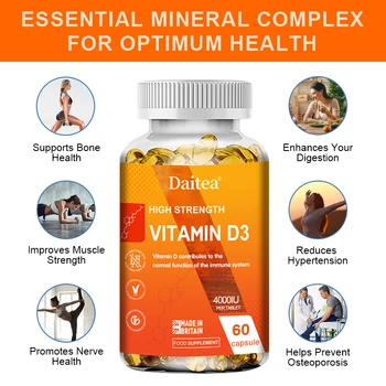 Витамин D3 - поддерживает здоровье костей, суставов, зубов, сердца, нервов и иммунитета, повышает мышечную силу Изображение