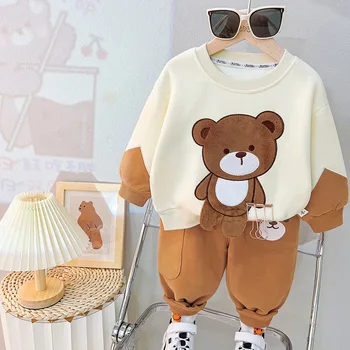 Весенне-осенний комплект свитеров для девочек, детская одежда от 1 до 4 лет, осенняя одежда для маленьких девочек Изображение