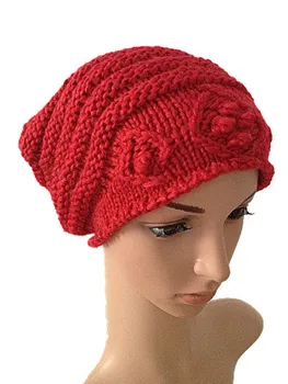 BomHCS, осенне-зимняя модная вязаная шапка ручной работы, женские теплые шапочки Изображение