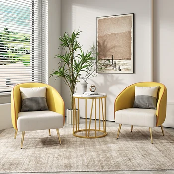 Обивочная ткань Кожаные обеденные стулья Современный металлический итальянский мобильный шезлонг Nordic Living Room Silla Comedor Мебель для дома Изображение