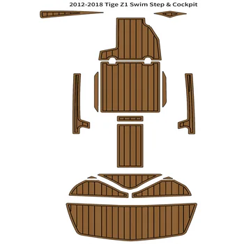 2012-2018 Tige Z1 Платформа для плавания, Кокпит, коврик для лодки, EVA-Пена, Тиковый настил Изображение
