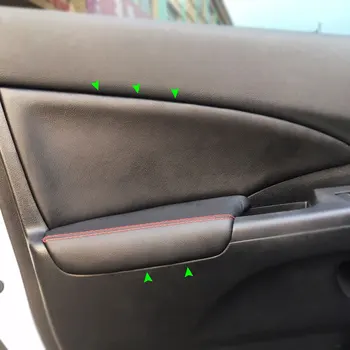 Мягкие кожаные дверные панели, крышка подлокотника для Honda CRV 2012 2013 2014 2015 2016 2017, наклейка на крышку подлокотника двери автомобиля, отделка Изображение