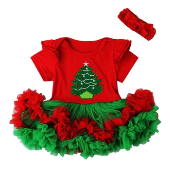 Для Новорожденных малышей, Для Девочек, Милое Красное мини-короткое платье, Фатиновый Рождественский костюм, Платье для новорожденных, 90 Изображение