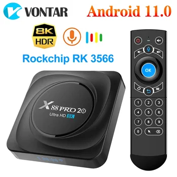 PRO 20 TV Box Android 11 8 ГБ оперативной памяти 128 ГБ 4 ГБ 64 ГБ 32 ГБ Rockchip RK3566 Поддержка Google Assistant Медиаплеер Youtube X88PRO Изображение