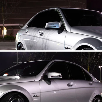 Крышки боковых зеркал заднего вида алюминий Матовый Серебристый Хром Для Mercedes Benz A B S C E CLASS W204 W212 Замена Изображение