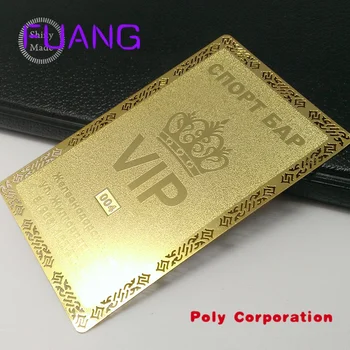 Золотая VIP-членская карточка металлическая визитная карточка с пользовательским логотипом Изображение