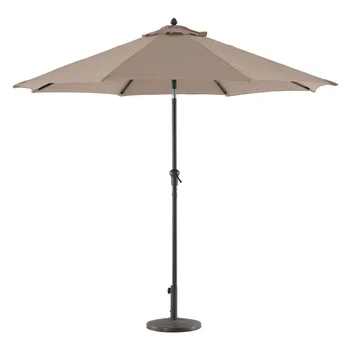 Рыночный зонт - Открытый внутренний дворик - Палубный зонт - Зонт для бассейна - Алюминиевая рукоятка с наклоном - Олефиновый - 9 круглых оттенков Изображение