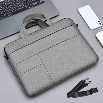 Сумка для ноутбука, деловая компьютерная сумка через плечо, тонкий чехол для ноутбука Apple Macbook Air, Xiaomi Huawei, ASUS, 14-15, 6 дюймов, сумка для ноутбука Изображение