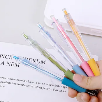 Morandi Цветная нейтральная ручка Студенческая Ins Водяная ручка пресс-типа Macaron Bullet Экзаменационная офисная ручка для подписи Изображение