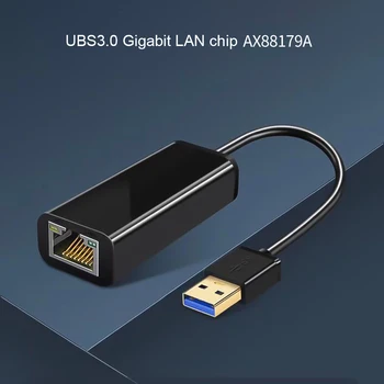 Горячий Внешний USB 3,0 к Ethernet RJ45 Lan 10/100/1000 Мбит/с USB Проводной Адаптер сетевой карты Gigabit Ethernet для Windows 7/8/10/XP Изображение