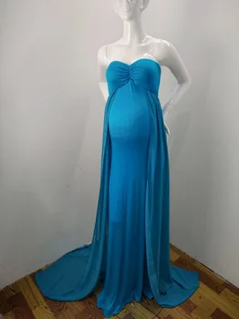 Шифоновое платье на одно плечо для беременных 2021, Платья для беременных, платья для фотосессии, Одежда для беременных Изображение