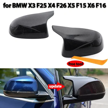 Высококачественные Глянцевые Черные Крышки Зеркал заднего вида M Style для BMW F25 X3 F26 X4 F15 X5 F16 X6 2014-2018 Замена Изображение