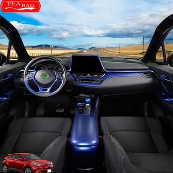 Для Toyota C-HR CHR C HR 2017-2020 Автомобильный Стайлинг ABS Синий Молдинги Для Интерьера Крышка Панели Передач Рамка Воздуховыпуска Аксессуары Для LHD Изображение