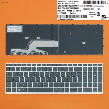 SP Клавиатура для ноутбука HP Probook 450 G5 455 G5 470 G5 В серебряной рамке ЧЕРНОГО ЦВЕТА Изображение