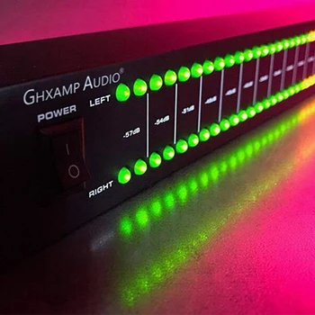 GHXAMP Профессиональный двойной 40 светодиодный усилитель спектра для домашнего усилителя, динамик, индикатор уровня стерео звука-57 дБ-0 дБ Изображение