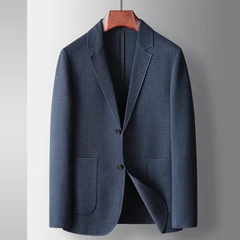 Z604-Костюм мужской, тонкий, повседневный, солнцезащитный, эластичный, маленький костюм, весенне-осенняя однотонная куртка в западном стиле, летняя рубашка Изображение