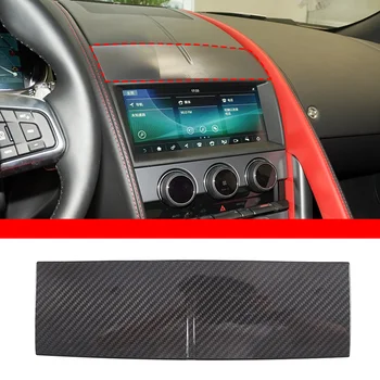 Для 2013-2022 Jaguar F-TYPE, навигационный экран из настоящего углеродного волокна, верхняя декоративная крышка, автомобильные аксессуары Изображение