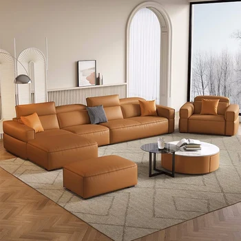 Угловой диван для гостиной Italiano Винтажный ретро дизайнерский роскошный диван Cloud Lazy Divani Da Soggiorno Мебель для дома Изображение
