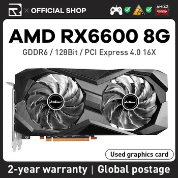 Игровая видеокарта JIESHUO AMD RX 6600 8G RX6600 8GB GPU GDDR6 128Bit Подходит Для настольного компьютера Видео Офиса майнинга и так Далее Изображение