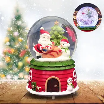 Новый Хрустальный Шар Санта-Клауса, Подарок Снеговика, Студенческий Подарок С Подсветкой, Музыкальная Шкатулка, Музыкальная Шкатулка Санта-Клауса, Снежный Шар, Дрейфующий Снег /In Изображение