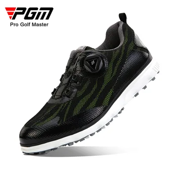 Мужская обувь для гольфа PGM, кроссовки со шнурками, Нескользящая сетка, дышащий сетчатый верх, мужская удобная спортивная обувь XZ228 Изображение