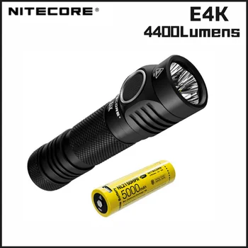 Компактный светодиодный EDC-фонарик NITECORE E4K мощностью 4400 Люмен, 8 режимов освещения с аккумулятором NL2150HPR 18650, фонарь для Самообороны Troch Изображение