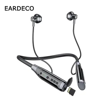 EARDECO 100-часовая выносливость, Беспроводные наушники-вкладыши с басом, Bluetooth-наушники, Музыкальные Спортивные наушники с микрофоном, стерео Изображение