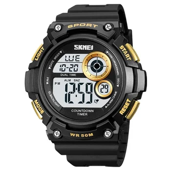 Модные детские электронные наручные часы для подростков, водонепроницаемые цифровые часы для занятий спортом на открытом воздухе для мужчин Изображение