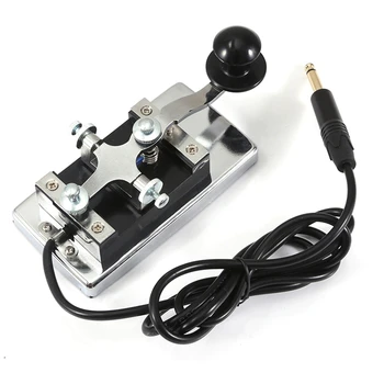 Ручная телеграфная клавиша Морзе Handy CW Morse Keyer Из нержавеющей стали для коротковолнового CW радио Изображение