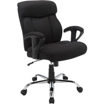 Офисное кресло для менеджера из ткани Big & Tall, регулируемая высота, весит до 300 фунтов, 27,25x24,75x40,50 дюймов Изображение