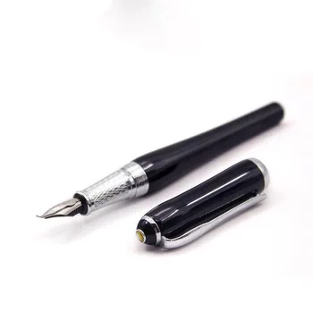 Роскошная брендовая авторучка Duke 600, Металлическая Черная Двухслойная каллиграфическая ручка, канцелярские принадлежности для офиса и школы Изображение