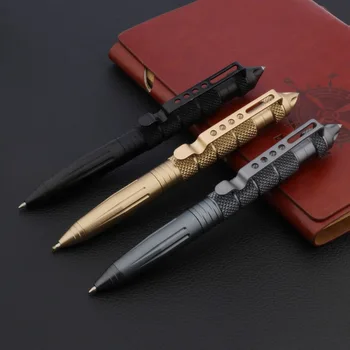 1 шт. новая высококачественная металлическая цветная тактическая защитная ручка для школьников, офисных шариковых ручек Изображение