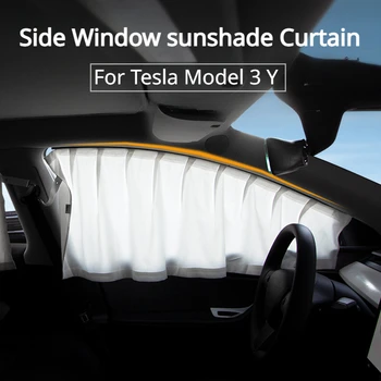 Солнцезащитная шторка на боковое окно для Tesla Model 3 Y Track Style для уединения в кемпинге, Солнцезащитная шторка, шторка на лобовое стекло Изображение