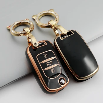 Защита коробки для ключей автомобиля TPU Gold Edge Для Baojun 730 510 560 310 630 310W Auto Key Protector Аксессуары Брелок Изображение