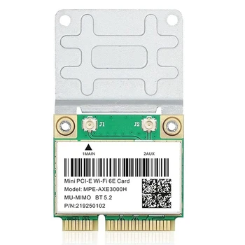 MPE-AXE3000H 5374 Мбит/с Wifi 6E Беспроводная карта AX210 Mini PCIE Wifi карта Bluetooth 5,2 802.11AX 2,4 G/5G/6GHz Wlan Wifi карта Изображение