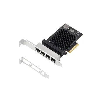 2,5 Гигабитный 4 Порта PCIe RJ45 Lan 2x10/100/1000/2500 Мбит/с Чип Realtek 8125b Четырехпортовый Сервер Гигабитная Сетевая карта 2,5 G Ethernet Изображение