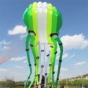 15-метровый мягкий воздушный змей с 3D-осьминогом, 5-цветной надувной воздушный змей для соревнований, Силовые воздушные змеи с защитой от разрыва, Производитель Pipa Profissional Изображение
