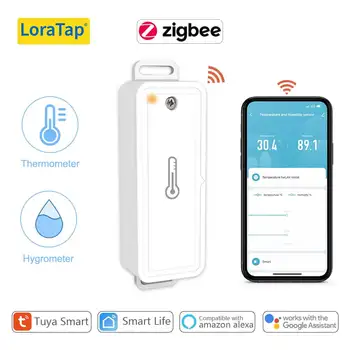 LoraTap ZigBee 3.0 Датчик температуры и влажности Tuya Smart Life интеллектуальная настройка комфортной среды Google Home Alexa Изображение