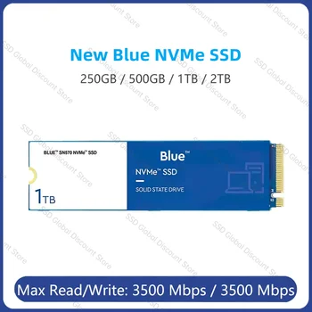 Новый синий SSD SN570 NVMe 8 ТБ 2 ТБ 1 ТБ 500 ГБ 250 ГБ 4 ТБ ssd nvme m2 PCIe3.0*4 M.2 2280 Внутренний твердотельный накопитель Для Ноутбуков PC ps4 Изображение