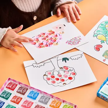 Детская Пальчиковая живопись, Раскрашивающая живопись, Граффити, Веселая игрушка для раннего образования, коврик для рисования, подарок для детского сада Изображение