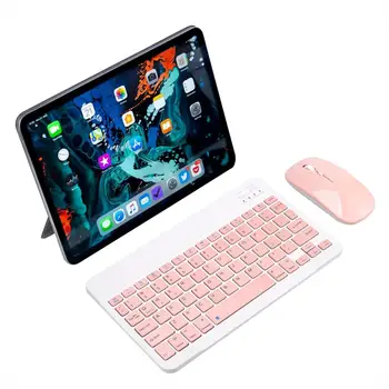 Беспроводная Bluetooth-клавиатура и мышь, Мини-клавиатура, английская клавиатура для планшета IOS Android iPhone Ipad Samsung Huawei Keyboard Изображение