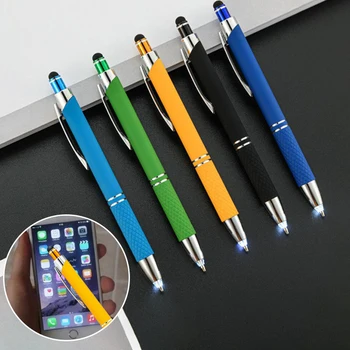 Шариковая ручка-стилус 3 В 1 со светодиодной подсветкой для iPad Iphone, школьных ручек для письма Изображение