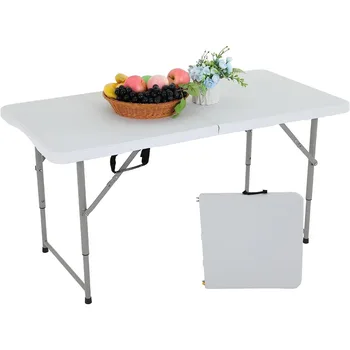 Складной стол FDW, стол для пикника, Регулируемый по высоте Пластиковый стол, Стол для кемпинга, офисный стол для домашнего офиса, вечеринки, пикника Изображение