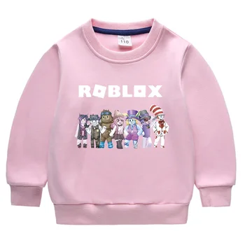 Лучший подарок для двухмерного осенне-зимнего детского свитера Roblox в иностранном стиле, новинка, плюс бархатный утолщенный теплый топ Изображение