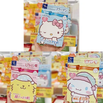 5 шт. Увлажняющая маска Sanrio Hello Kitty Cinnamoroll с рисунком аниме, предотвращающая испарение, Увлажняющий крем, питающий Подарок по уходу за кожей Изображение