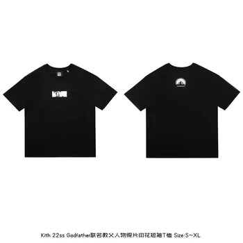 Новая футболка Kith с изображением персонажа и буквенным принтом, Мужская И Женская, Размер ЕС, Комплект из чистого хлопка, Топ Teesl Genshin Impact, оптовая продажа одежды Изображение