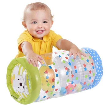 Детские игрушки от 0 до 12 месяцев, надувные игрушки для ползания с погремушкой, детские сенсорные игрушки, развивающие игрушки для младенцев Изображение
